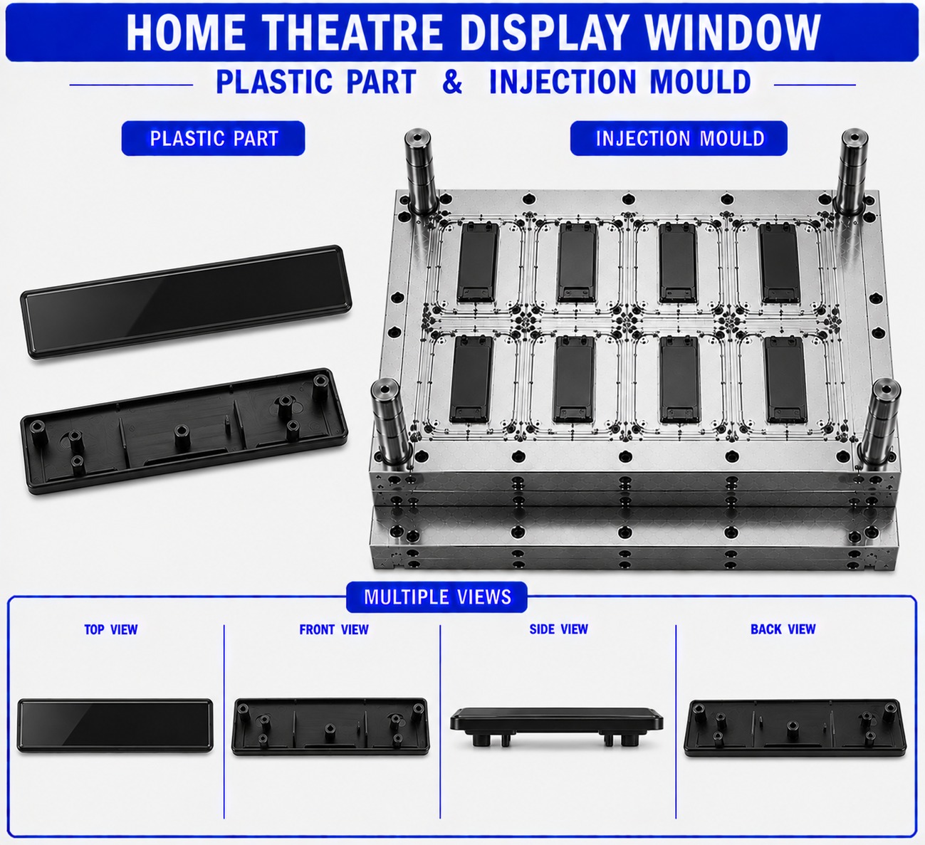 Home Theater Plastic Display Window Mould and Moulding Service